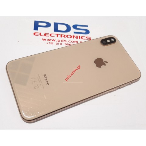 Γνήσιο πίσω καπάκι iPhone XS MAX 6.5inch Gold (PULLED GRADE B) A2101 middle back battery cover frame including some parts σε χρυσό χρώμα NO BATTERY