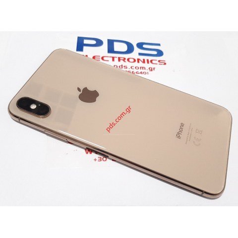 Γνήσιο πίσω καπάκι iPhone XS MAX 6.5inch Gold (PULLED GRADE B) A2101 middle back battery cover frame including some parts σε χρυσό χρώμα NO BATTERY Γνήσιο πίσω καπάκι iPhone XS MAX 6.5inch Gold (PULLED GRADE B) A2101 middle back battery cover frame including some parts σε χρυσό χρώμα NO BATTERY