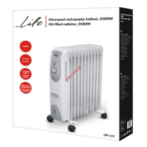 Ηλεκτρικό καλοριφέρ λαδιού LIFE OR-111 (11 Φετες) 2500W