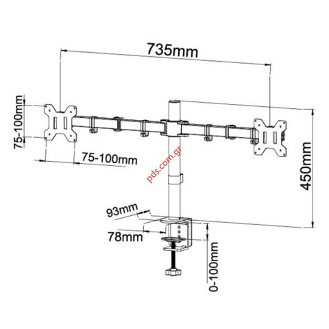 Single arm desk mount Montilieri ST-20 with clamp for 2 unit 13~32 inch and 10kg 