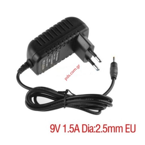 Φορτιστής σπιτιού tablet 220V-9V-1.5A jack 2.5mm Bulk