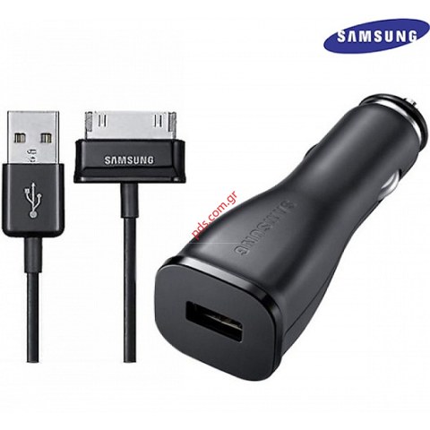 Γνήσιος φορτιστής αυτοκινήτου ECA-P10CBE Samsung USB 2A με το καλώδιο για υπολογιστή Blister (ΕΞΑΝΤΛΗΘΗΚΑΝ)