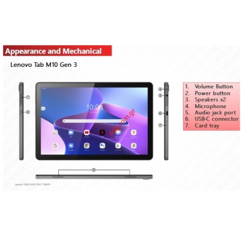 Τζάμι προστασίας Lenovo Tab M10 3rd Gen TB-328 10.1 inch 2022 Tempered glass 9H 3D (Size 23,40X15,12cm) Box