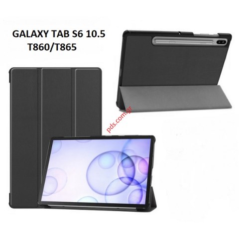 Θήκη βιβλίο Book Samsung Galaxy Tab S6 10.5 T860/T865 Black w/pen TRI FOLD Blister