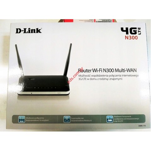 Wireless Router D-Link DWR-116 N300 WiFi GSM 3/4G LTE Multi-WAN ETHERNET LAN 2 antenna