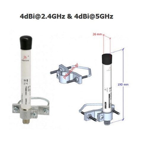 Κεραία εξωτερική Interline IH-G0405-F2460-V Horizon Logis Dual-Band MINI 4dBi/2.4GHz & 4dBi/5GHz Omnidirectional