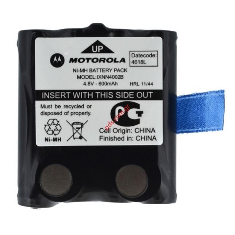 Μπαταρία Walkie Talkie Motorola IXNN4002B ΝΙ-ΜΗ 600 mAh 4.8V για TLKR T6/T8/T40/T50/T60/T80 Bulk (ΕΞΑΝΤΛΗΘΗΚΑΝ) Μπαταρία Walkie Talkie Motorola IXNN4002B ΝΙ-ΜΗ 600 mAh 4.8V για TLKR T6/T8/T40/T50/T60/T80 Bulk (ΕΞΑΝΤΛΗΘΗΚΑΝ)