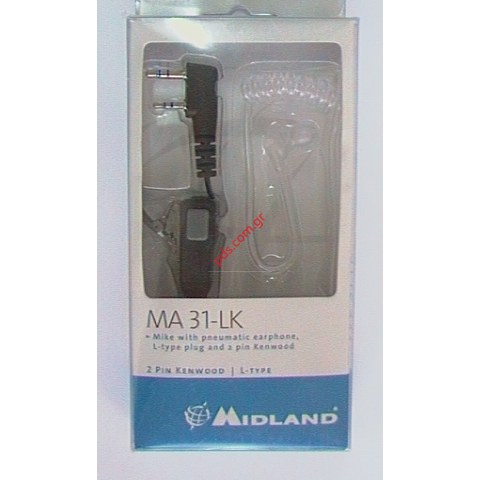 Ακουστικά αυτιού πέτου για Alan Midland 2 pin MA-31LK Blister