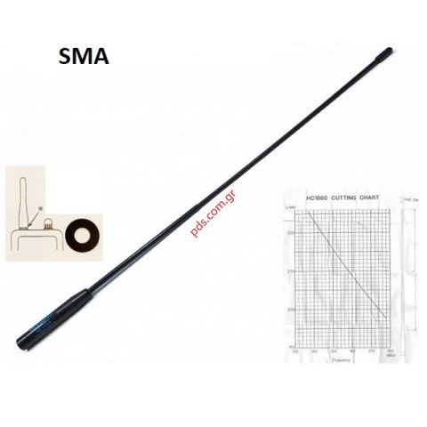 Κεραία φορητου Midland CT210 VHF 136-174Mhz ANT210 SMA Blister