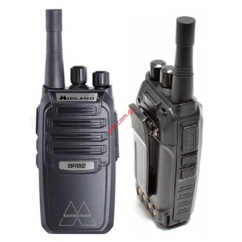 Φορητός επαγγελματικός πομποδέκτης PMR Midland BR02 (0.5W) Black 16 chanel (SET 6 PCS)