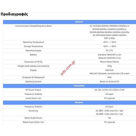 Φορητός πομποδέκτης GSM/GPS Kirisun W60 LCD POC WiFi Bluetooth (ΜΕ ΟΘΟΝΗ) ΠΑΓΚΟΣΜΙΑΣ ΕΠΙΚΟΙΝΩΝΙΑΣ
