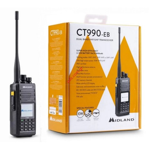 Φορητός πομποδέκτης MIDLAND CT990 Dual Band VHF/UHF 144- 440 Mhz analogue portable Box