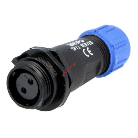 Plug female SP1311/S2 SP13, PIN 2, IP68, 4÷6.5mm, 13A, soldering, for cable Plug female SP1311/S2 SP13, PIN 2, IP68, 4÷6.5mm, 13A, soldering, for cable