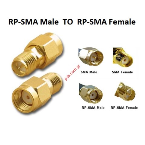 Adaptor RP-SMA Male to RP-SMA Female  Adaptor RP-SMA Male to RP-SMA Female