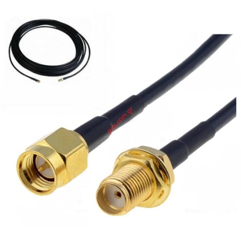 Cable coaxial RF GSM RG174 15M SMA FEMALE/MALE Low Loss Black Cable coaxial RF GSM RG174 15M SMA FEMALE/MALE Low Loss Black