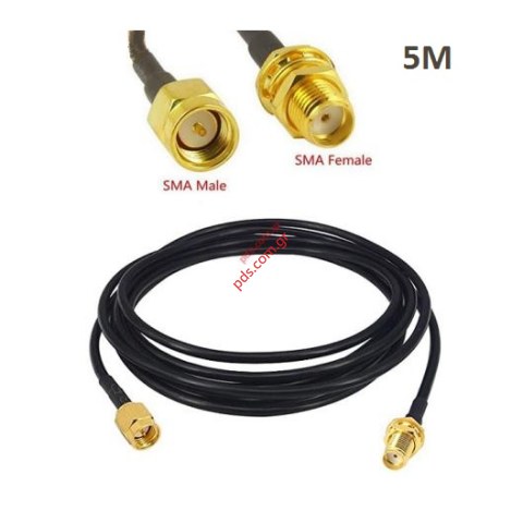 Cable set CSGP02010BK50 5M Connector SMA male σε SMA female Black