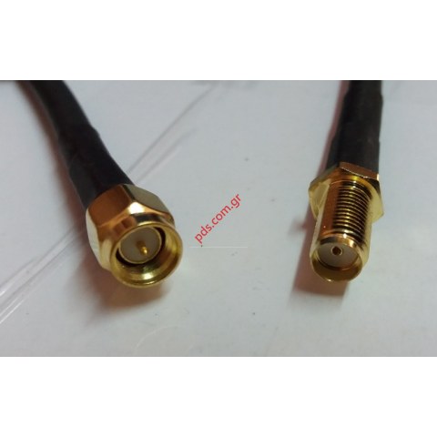 Low loss coaxial cable GSM RG174 10M SMA FEMALE/MALE 50Ω Black