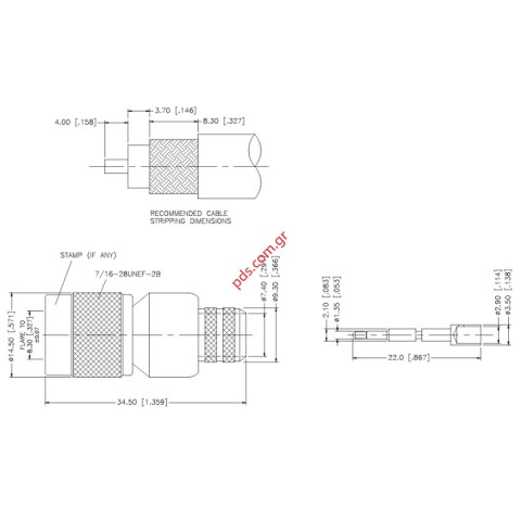 Κονέκτορ RF TNC Male for LMR400 Crimp (πρεσσαριστός ) Solder 1 PCS