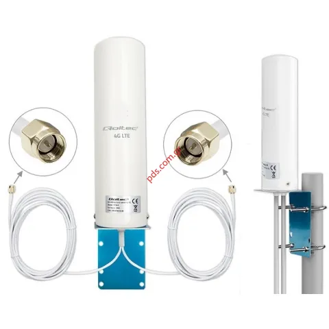 Κεραία εξωτερική QLT-57044 GSM 4G LTE 5dB MIMO με 2 καλώδια Cable 3M RG174 2XSMA MALE Type Omni Πανκατευθυντική Box