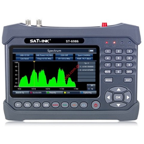 Ψηφιακό πεδιόμετρο Satlink ST-6986 PRO DVB-S/S2X/T/T2/C,MPEG-2,H.264/AVC,H.265/HEVC(10 Bit) Meter Fiber Optic tester Box