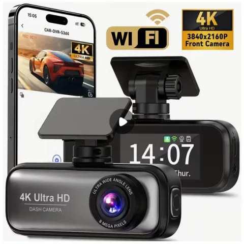 Κάμερα Αυτοκινήτου καταγραφής Dash Cam V26A UHD 4K 3840X2160P Μίνι με GPS, Wifi, APP, 12/24V Νυχτερινή Όραση 1080P για Αυτοκίνητα και SUV Box
