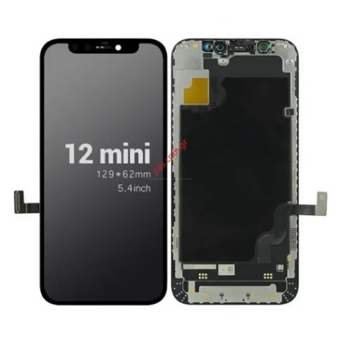Οθόνη σετ iPhone 12 Mini (A2399) 5.4 inch Display SOFT OLED Touch screen Digitizer Black with Frame σε μαύρο