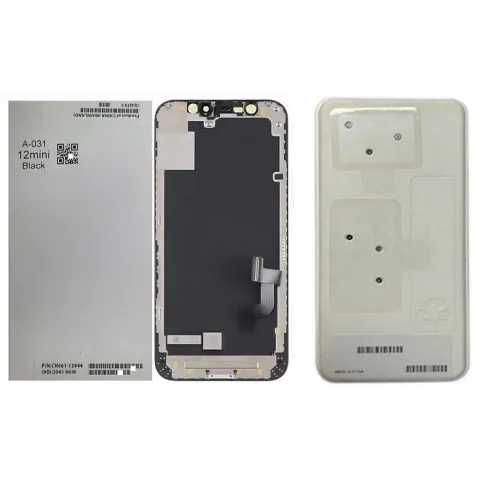 Γνήσια οθόνη σετ iPhone 12 Mini (A2399) 5.4 inch Display XDR OLED 661-17940 Touch screen Digitizer Black with Frame σε μαύρο SVP BOX ORIGINAL