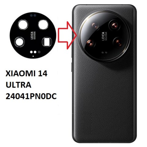 Back camera glass Xiaomi Mi 14 Ultra (24031PN0DC) Black HQ Bulk