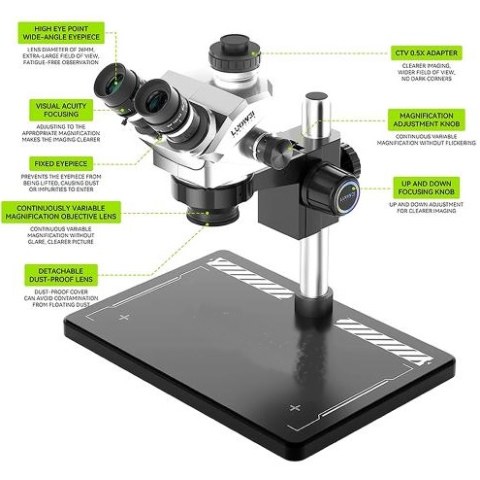 Μικροσκόπιο Trinocular LUOWEI LW-TR01-B3TV-DP01 7-50X CTV 0.5 INTERFACE, ALUMINUM BASE AND 10.2 inch MONITOR