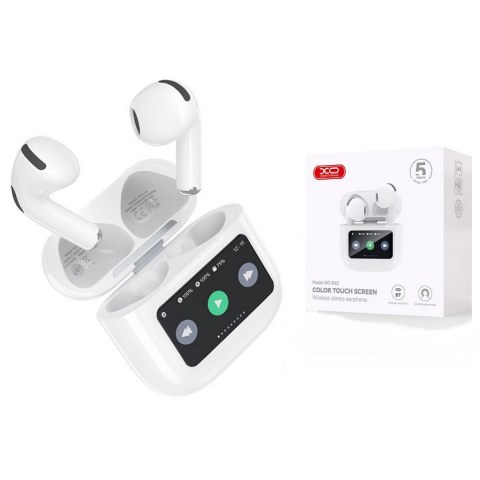 Ασύρματο ακουστικό Bluetooth XO X42 PRO TWS Earbuds White Smart LED Display color Touch screen stereo σε λευκό χρώμα (ΒΟΧ)