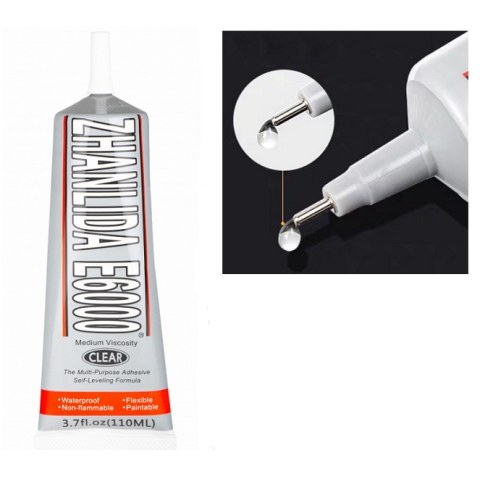 Αδιάβροχη Διάφανη κόλλα ZHANLIDA E6000 110ML Transparent Waterproof Glue Medium Viscosity Bulk