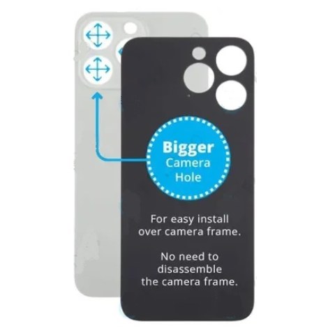 Back cover glass for iPhone 15 PRO Natural Titanium NO PARTS HQ Bulk