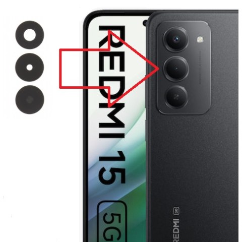 Τζαμάκια πίσω κάμερας Xiaomi Redmi 15 5G (M2003J15SG) Redmi 15 4G Back camera glass set 3 pcs 