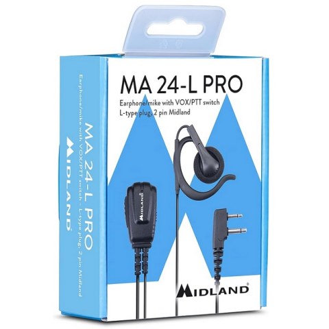 Ακουστικά κεφαλής Midland MA24-L PRO Microphone VOX/PTT & Earpiece 3.5mm Jack, PTT VOX  Walkie Talkies XT60, XT70, G7 PRO, G9 PRO, XT50 PRO 