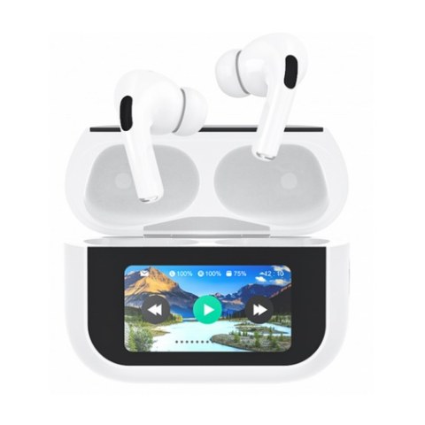 Ασύρματα ακουστικά Bluetooth XO X48 TWS Earbuds 5ης Γενιάς ANC LED color Display στέρεο σε λευκό χρώμα Box