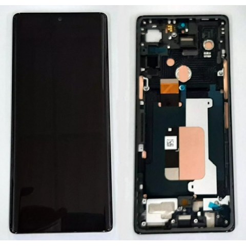 Οθόνη σετ LCD LG Velvet LMG910EMW, LM-G910EMW Black Display Touch screen with Digitizer and frame σε μαύρο χρώμα