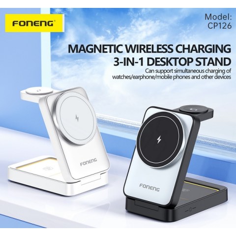 Wireless foldable charger Foneng CP126 White Fast Charge 3A 15W Box