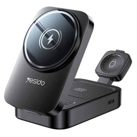 Ασύρματος φορτιστής Yesido DS27 QI 3in1 Fast 15W 1.67A Black