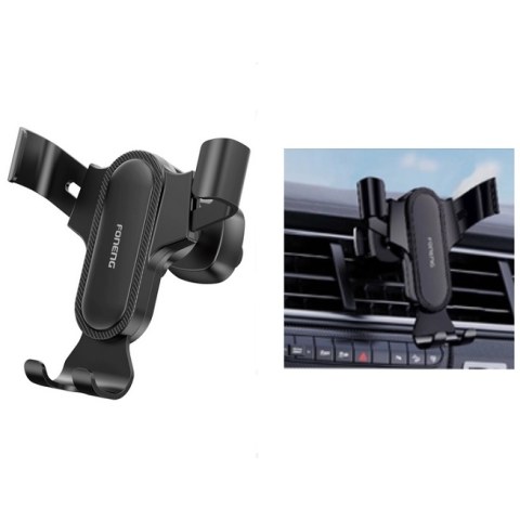 Βάση στήριξεις αυτοκινήτου Foneng CP100 Black Gravity rectratable με βαρύτητα σε αεραγωγο μαύρο χρωμα Box