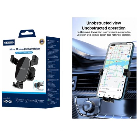 Βάση στήριξεις αυτοκινήτου Jellico HO-21 Black με την βαρύτητα σε αεραγωγο μαύρο χρωμα Box