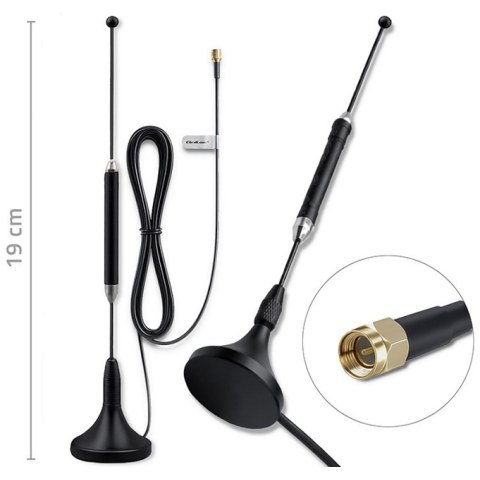 Μαγνητική κεραία για GSM 4G LTE 15dBi Magnet QLT 57059 19cm συχνότητες 600/900/1800/2700 MHZ με 3m καλώδιο και SMA connector αρσενικό
