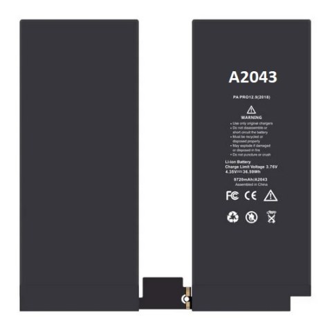 Battery iPad Pro 12.9 (3rd Gen 2018) A2096 / iPad Pro 12.9 (4th Gen 2020) A2069 Model OEM A2043 Lion 9720mah 3.8V Internal