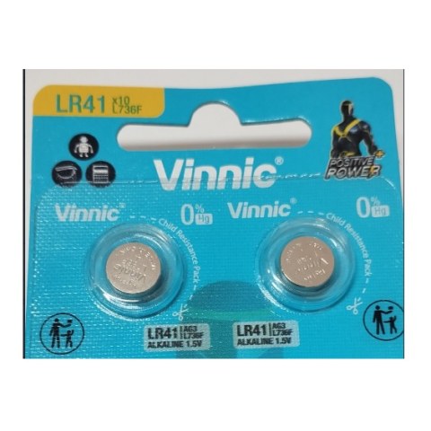 Battery Alkaline Vinnic LR41 (L736) 1.5V Blister (1 PCS)
