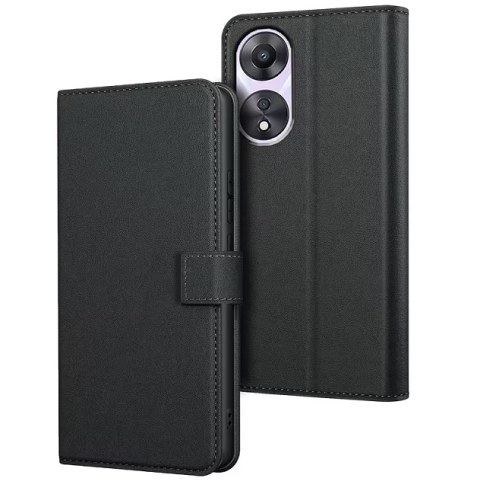 Case book Oppo A78 5G (CPH2483 / CPH2495) Black clip mahnet Bulk
