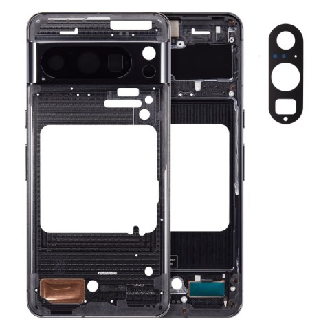 Μεσαίο πλαίσιο πρόσοψης Google Pixel 8 PRO (GC3VE, G1MNW) 2023 Black ΟΕΜ Middle frame cover σε μαύρο χρώμα περιλαμβάνει το τζαμάκι της κάμερας