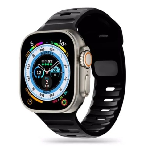 Λουράκι ρολογιού σιλικόνης Apple Watch Series 42/44/45/49 ULTRA mm Tech-Protect Icon Band Line Black σε μαύρο χρώμα BOX
