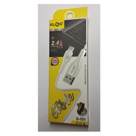 Καλώδιο Data & Charge KLGO S101 USB A to Lightning 8 PIN 2.4A white 1M Box