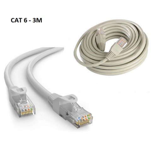 Καλώδιο δικτύου UTP CAB-N420, Cat 6 U/UTP, CCA, 250Hz, 1000Mbps 3m, γκρι Blister