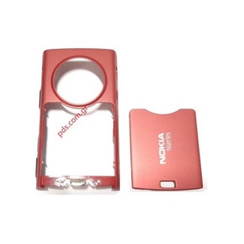 Γνήσιο σετ καπάκια Nokia N95 Nseries Red κόκκινο καπάκι μπαταρίας μαζί με το πίσω πλαίσιο Back middle frame cover Bulk (EOL)
