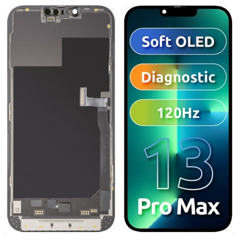 Οθόνη σετ LCD iPhone 13 PRO MAX (A2643) SOFT OLED 120HZ DIAGNOSTIC / NO MESSAGE Display Touch screen Digitizer frame and parts Box 